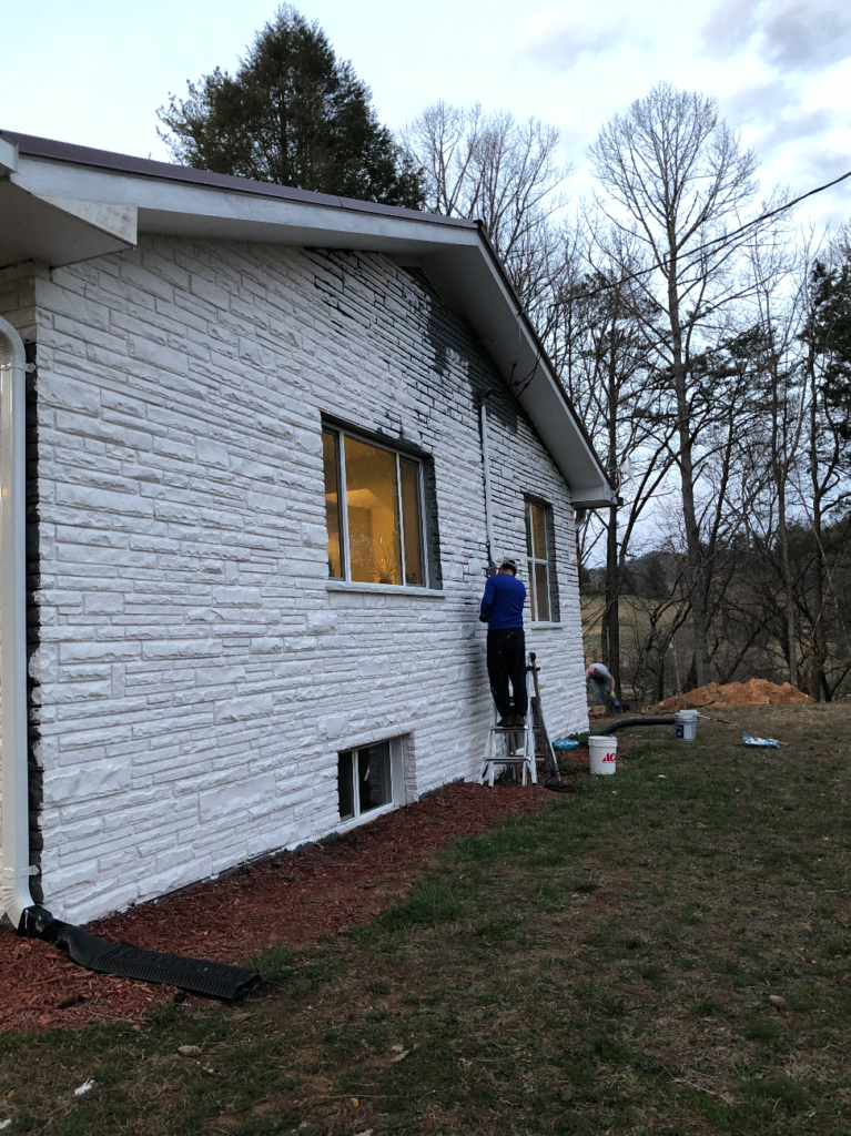 Exterior paint shop for stone